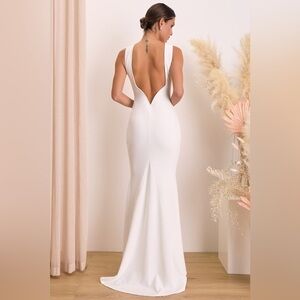 LULU’S VA VA VOOM BACKLESS SLEEVELESS MERMAID MAXI DRESS